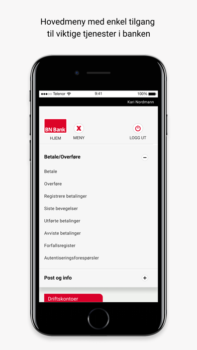 BN Bank Mobilbank Bedrift Screenshot