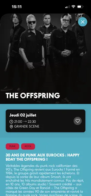 Les Eurockéennes 2026 iPhone screenshot 2