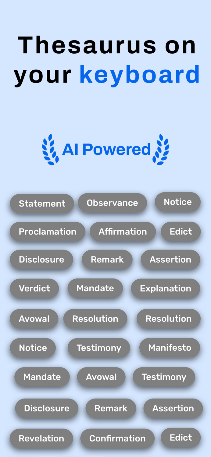 Thesaurus Synonyms AI Keyboard