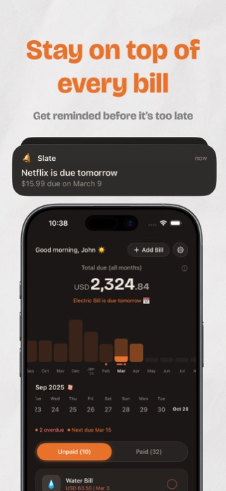 Slate — Bill & Expense Tracker Screenshot 7 of 7