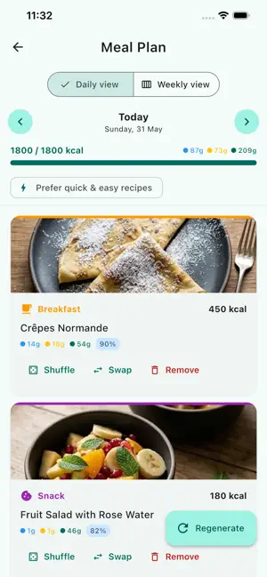 Caloq: Calorie & Meal Planner screenshot 1