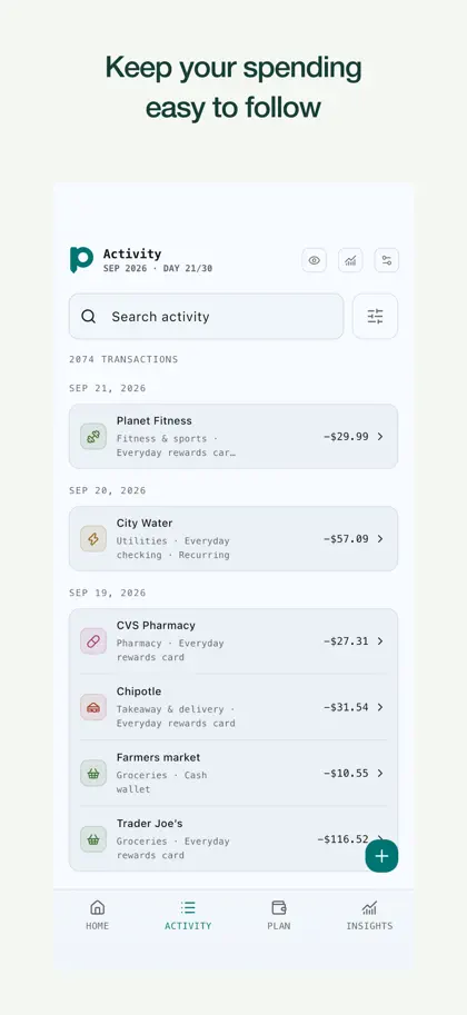 Screenshot 3 di 4 di Plumb Budget & Expense Tracker