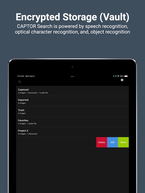 CAPTOR for BlackBerry iPad screenshot 7 - Photo & Video app