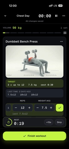 Kudora: Workout & Gym Log Screenshot 2 of 8
