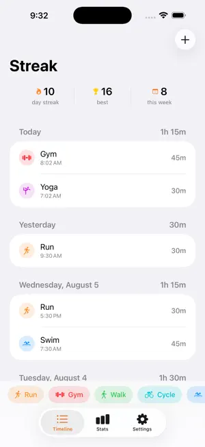 Streak: Activity Log screenshot 1