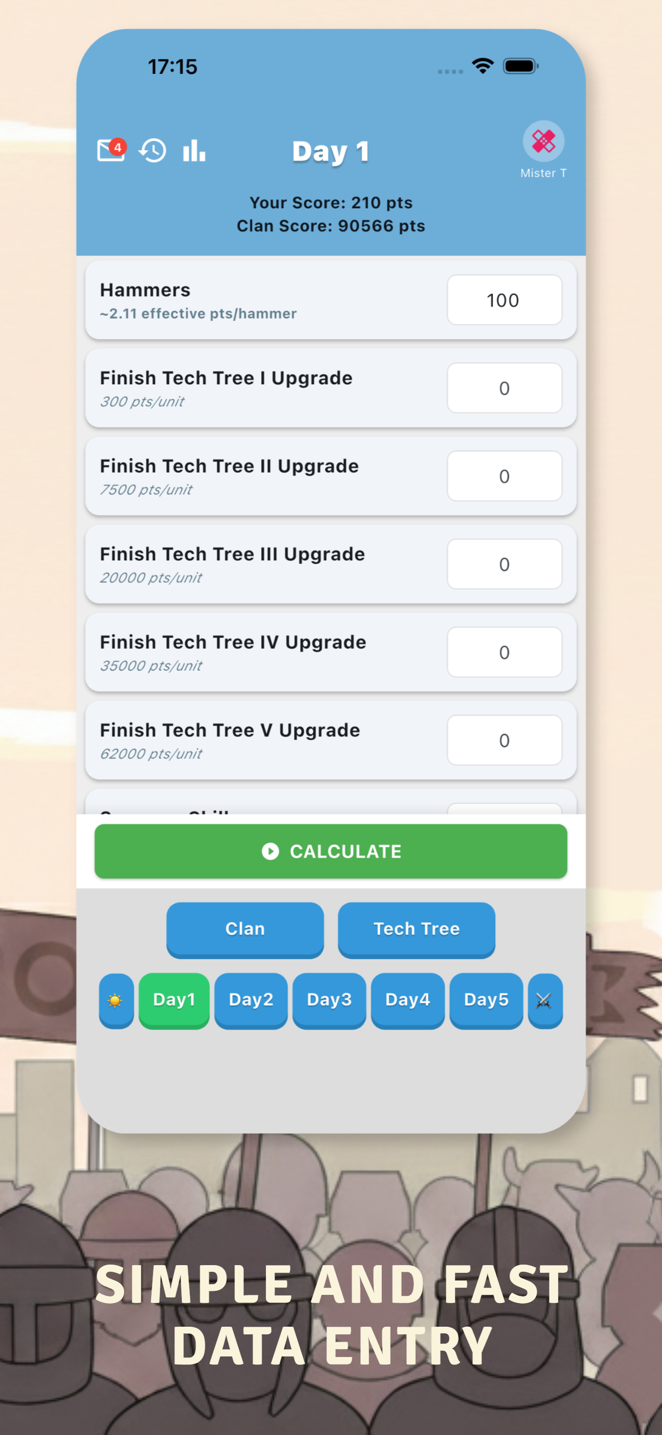 Clan War Calculator