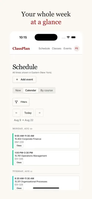 ClassPlan screenshot 2
