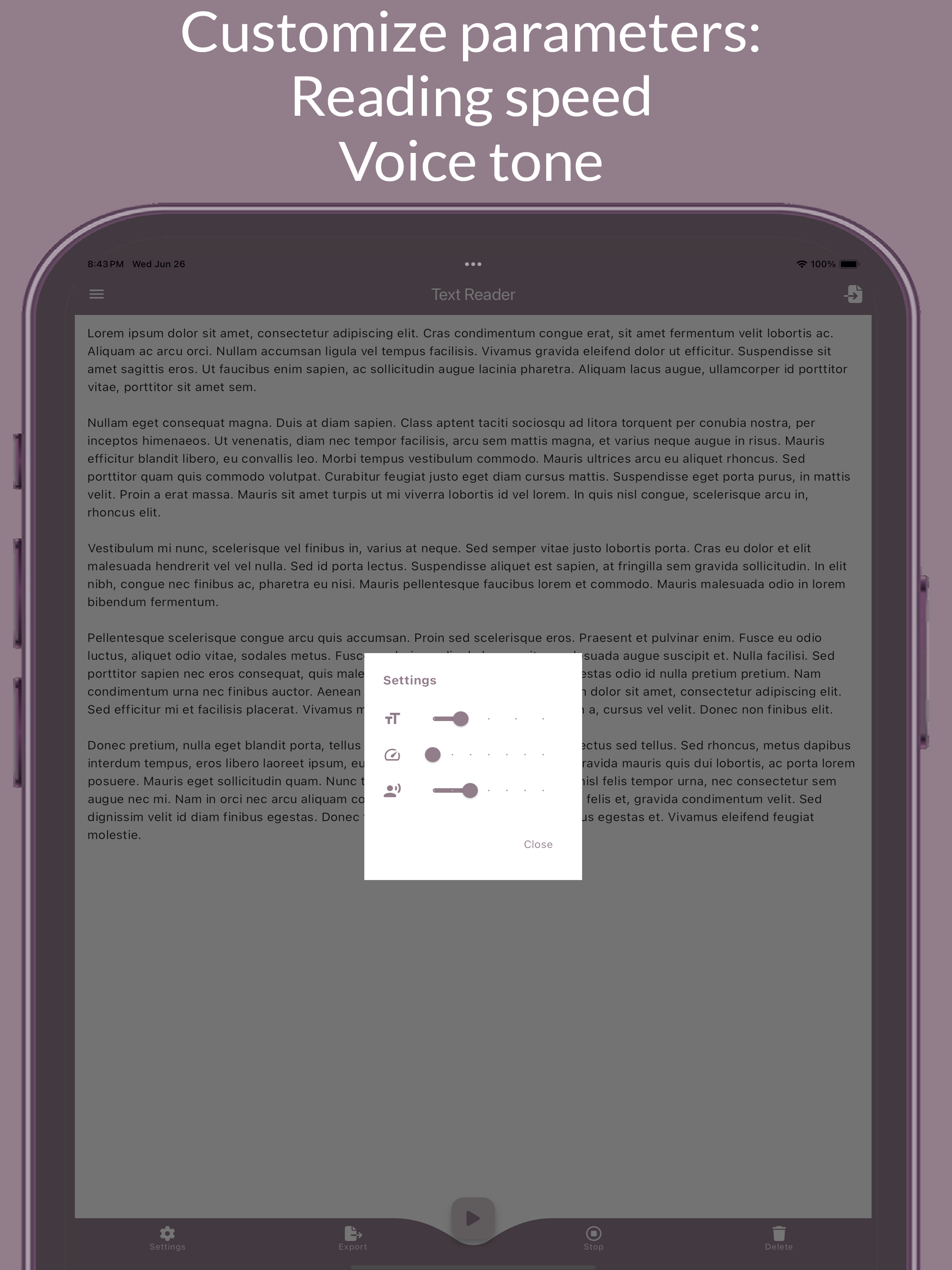 Text to Voice: Text Reader