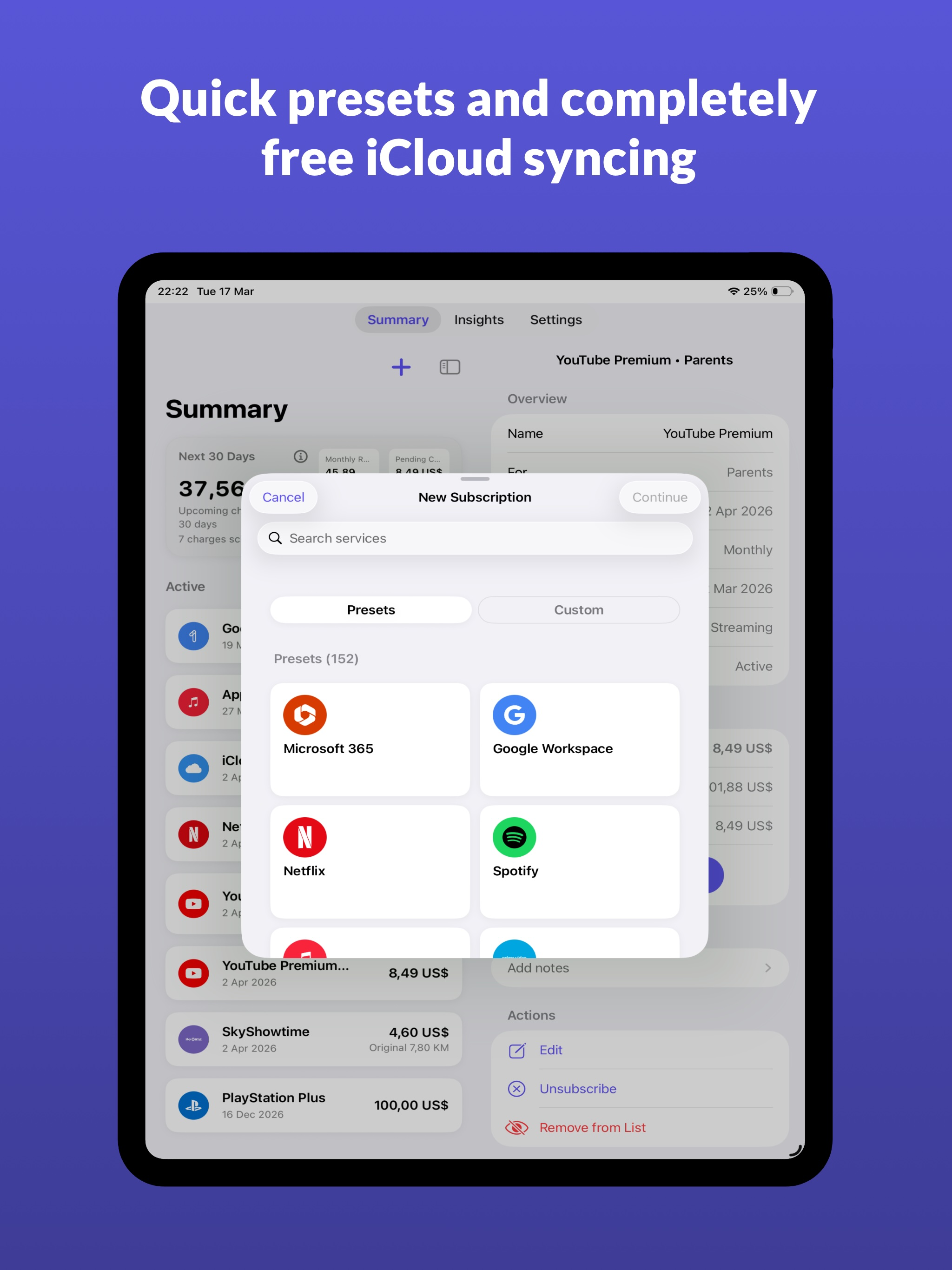 Subdue: Subscription Tracker