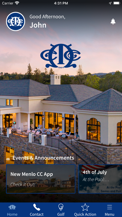 Menlo Country Club iPhone screenshot 1 - Lifestyle app