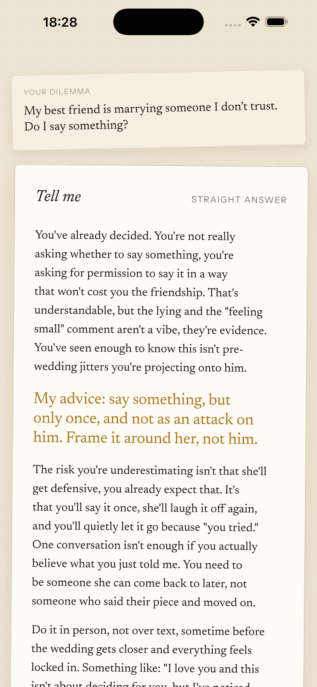 Screenshot 4 of Tell Me: Honest Advice