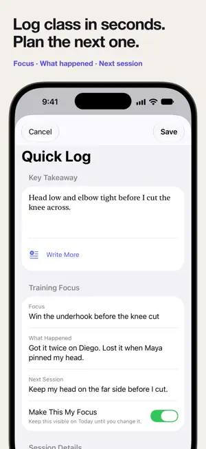 Jiu-Jitsu Logs · BJJ Tracker screenshot 2