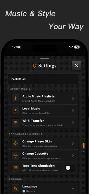 PocketCass: Retro Music Player screenshot 4