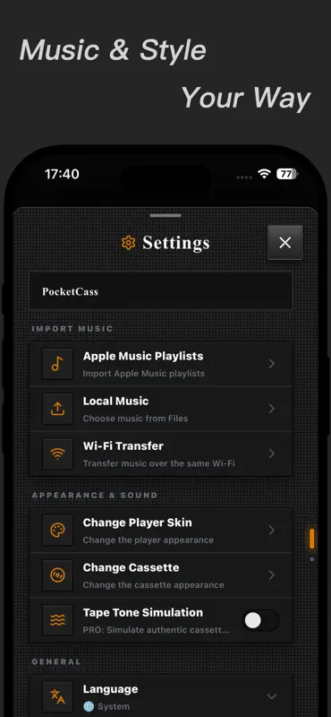 PocketCass: Retro Music Player screenshot 4 of 6