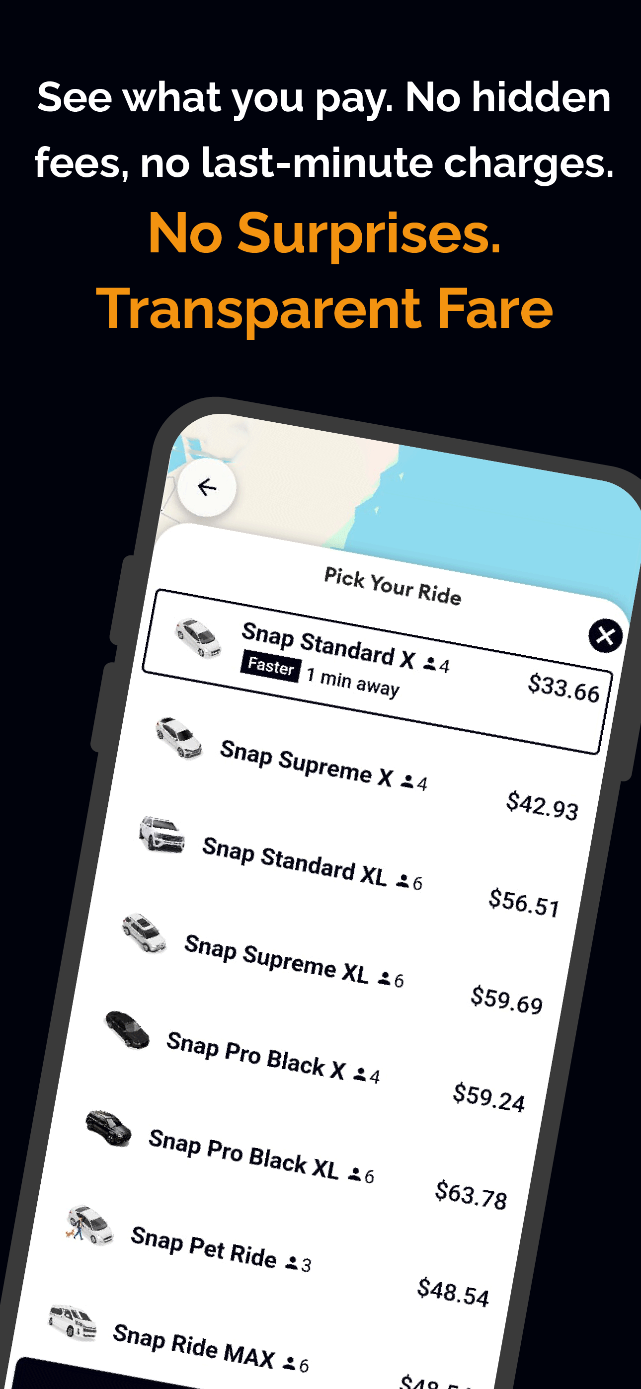 Snap Ride - Request a ride