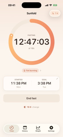 Sunfold: Intermittent Fasting Screenshot 1 of 6