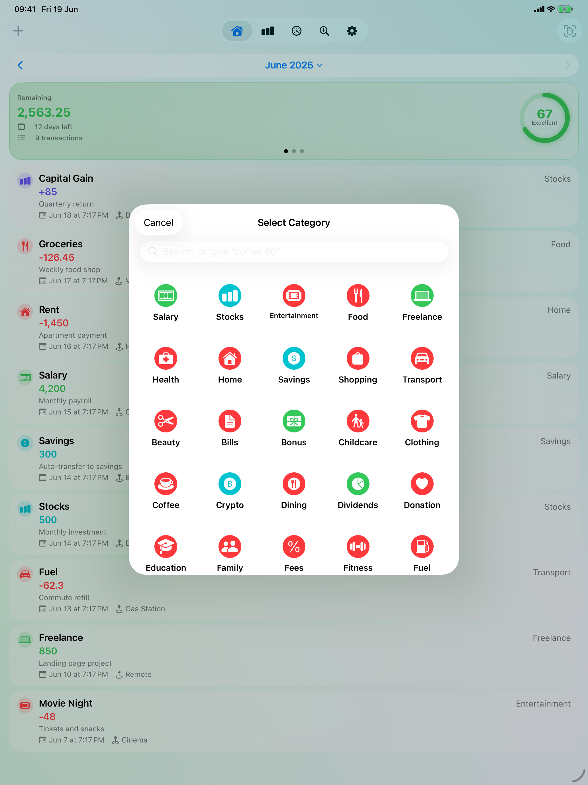 Savings: Income and expense screenshot 18