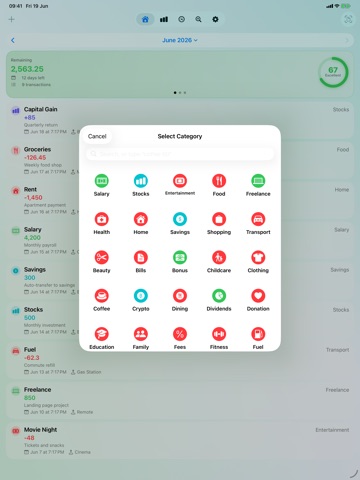 Savings: Income and expense iPad screenshot