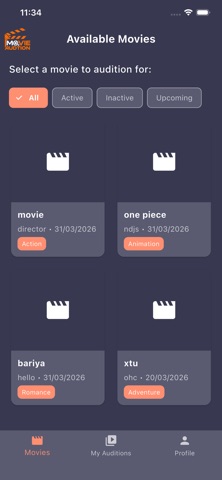 Movie Audition iPhone screenshot