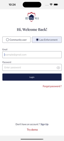 Law Enforcement ID Me 911 Demo screenshot