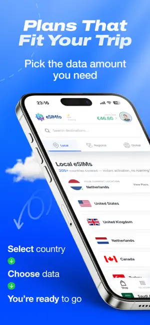 eSIMfo: Travel eSIM for iPhone iPhone screenshot 2