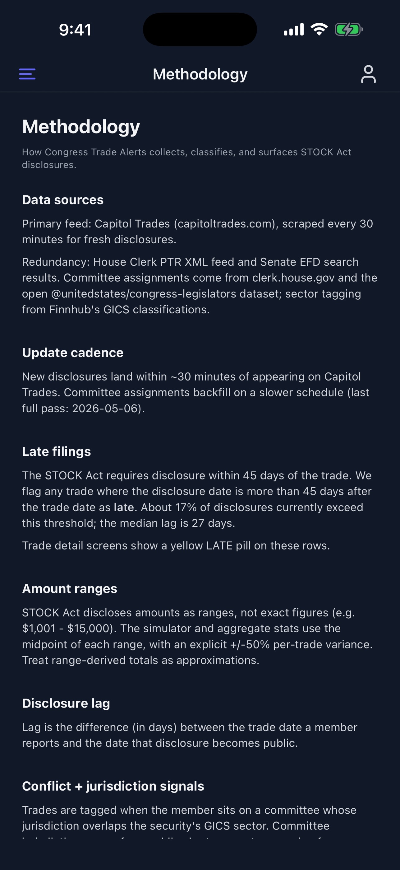 Screenshot 7 of Congress Trade Alerts