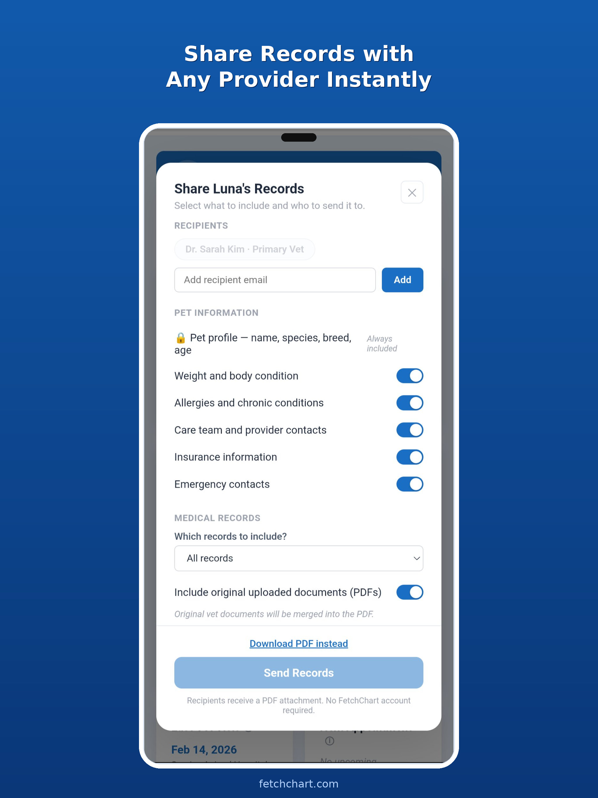 FetchChart: Pet Health Records
