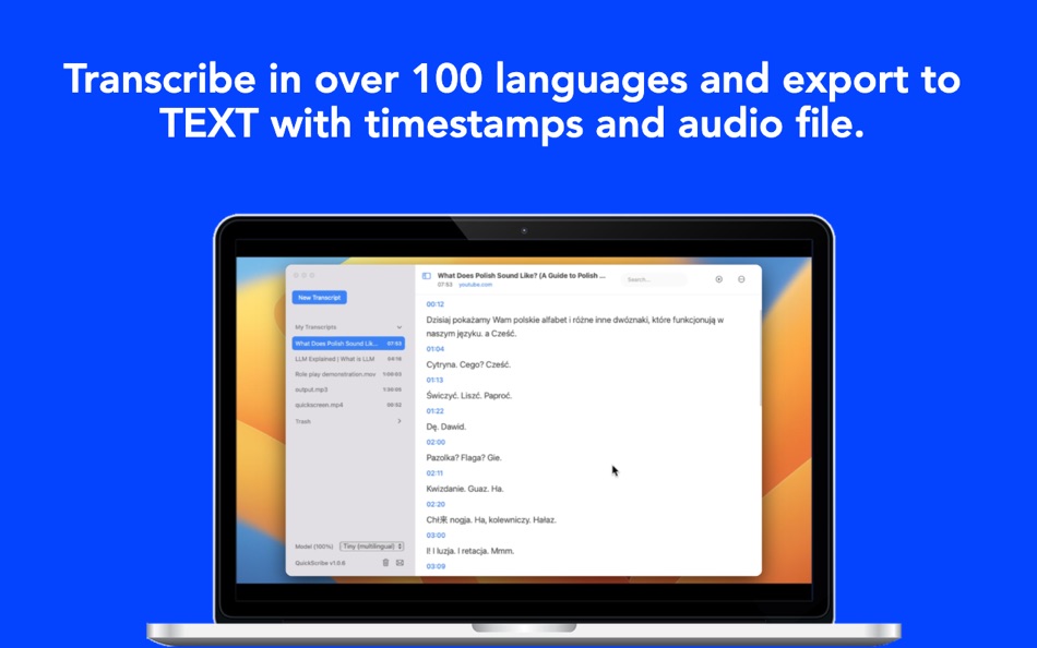 #3. QuickScribe: Transcribe Video (macOS) 由: AppBlit LLC