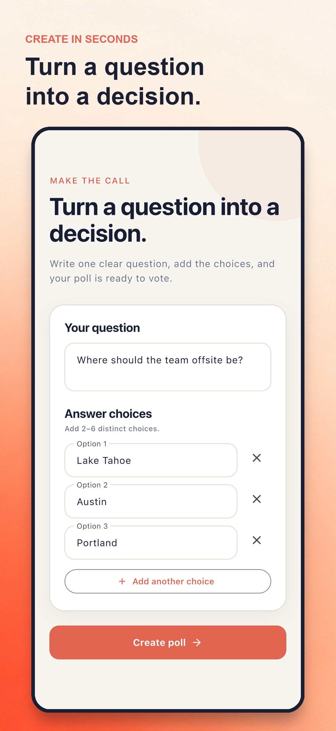 Screenshot 1 of Quick Poll: Ask & Vote