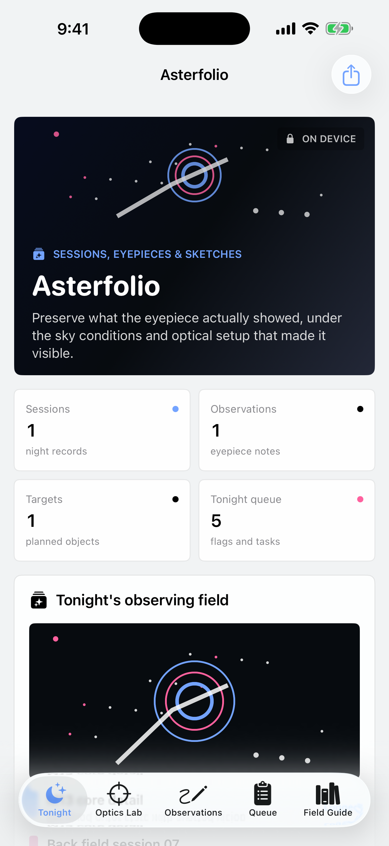 Asterfolio: Night Notebook screenshot 1 of 3