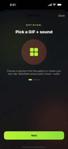 GiphyByte - GIF Sound Gifts iPhone screenshot