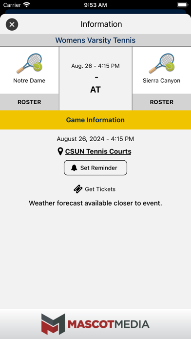 Notre Dame Knights Athletics Screenshot