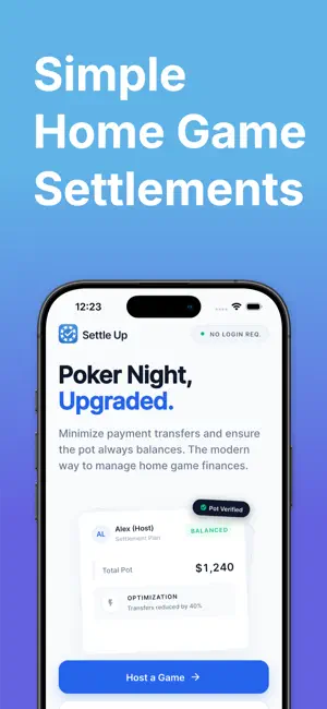 Settle Up Poker screenshot 1