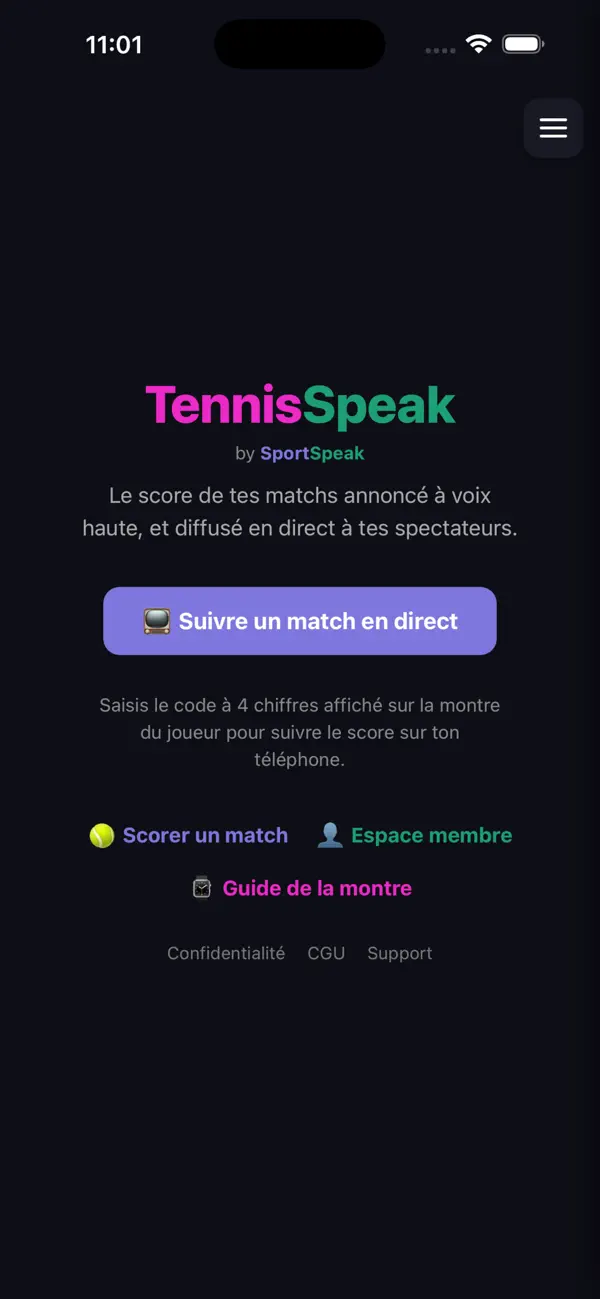 Screenshot #1 pour TennisSpeak