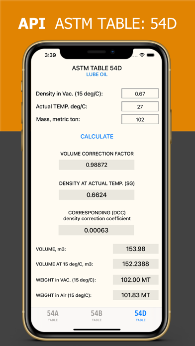 Screenshot 3 of ASTM Tables: 54A, 54B, 54D App