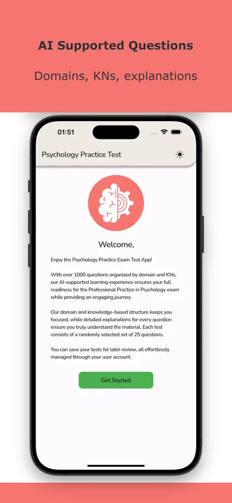 Psychology Practice Exam Test Screenshot 2