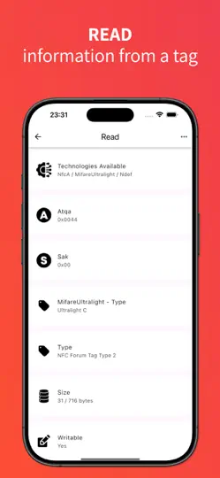 Capture d'écran de NFC Tools • sur iPhone 1