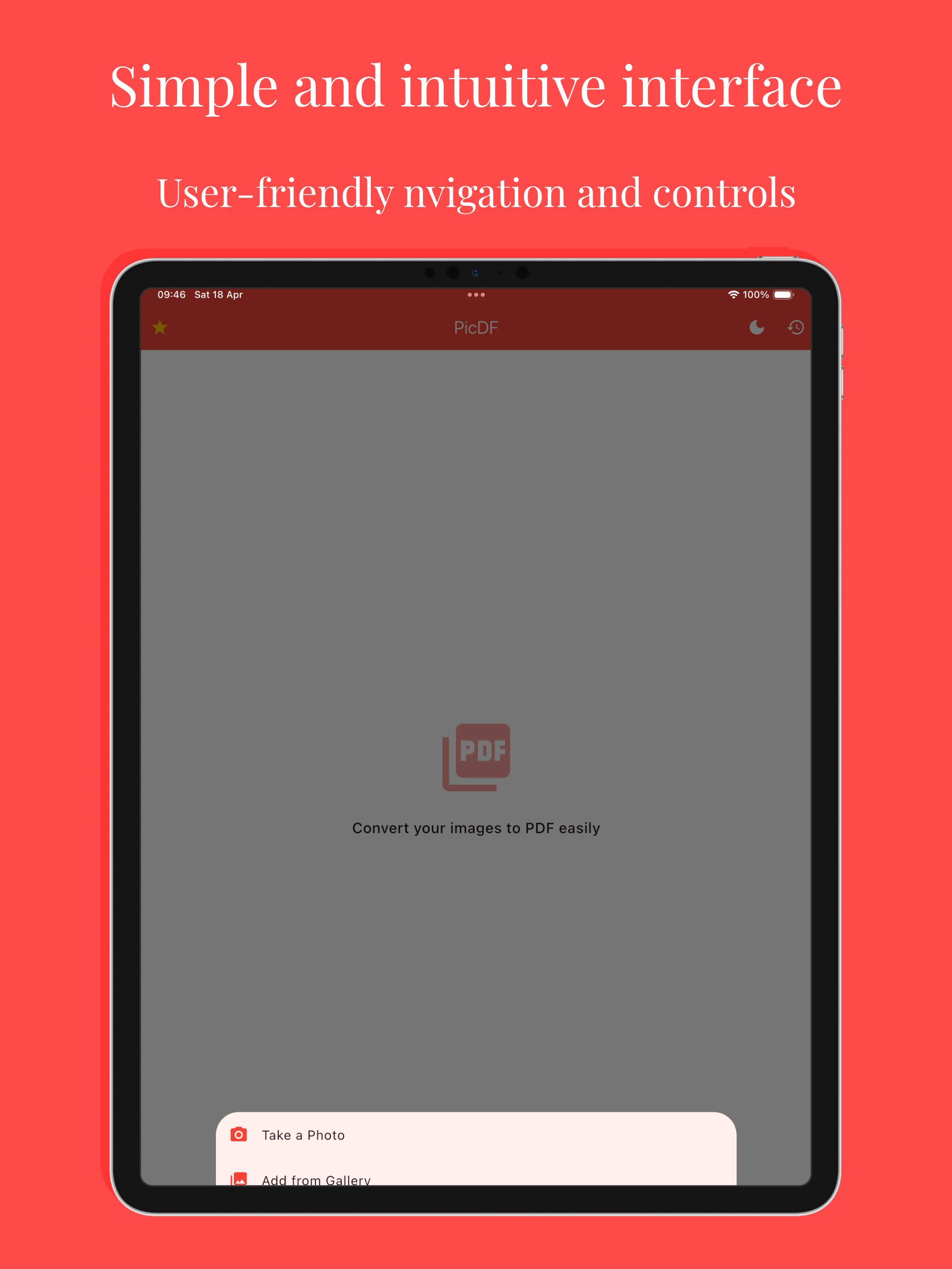 Convert image to pdf: PicDF