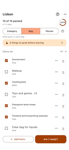 Pack Your Bags Checklist Screenshot 3 of 8