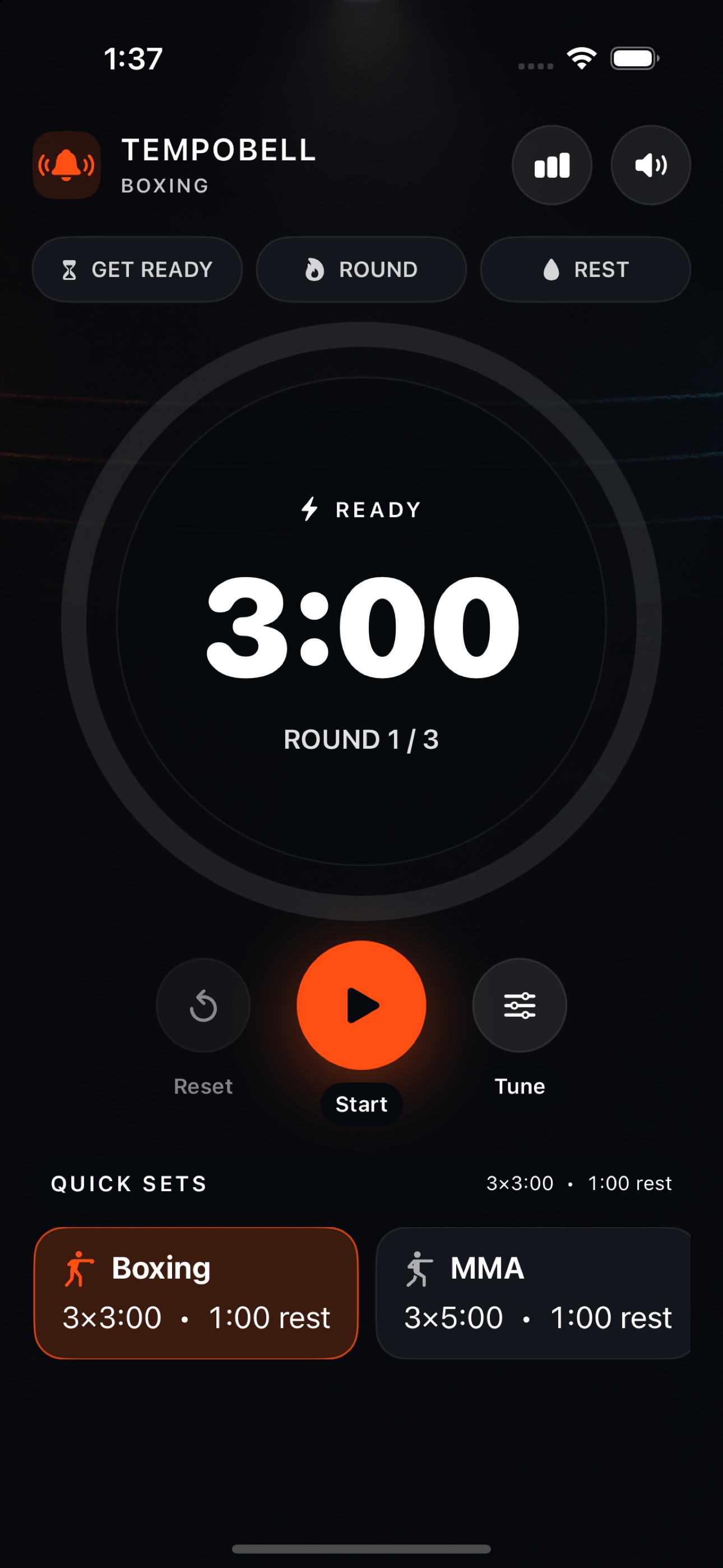 Screenshot 1 of TempoBell: Boxing Timer