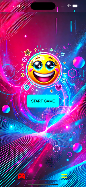 Emoji Neon Game 1980s Screenshot