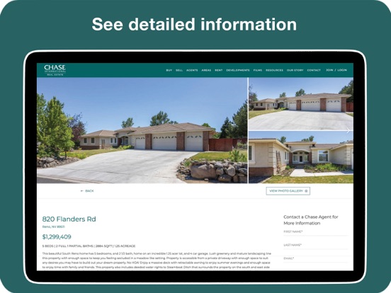 Chase International RealEstate iPad screenshot 3 - Productivity app