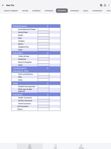 Monthly Budget App iPad screenshot