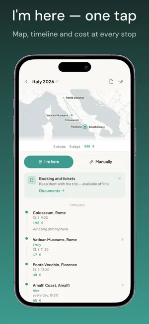 Trek: Travel Journal, Expenses screenshot 2