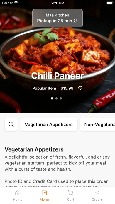 Maa Kitchen Indian Restaurant iPhone screenshot 2 - Food & Drink app