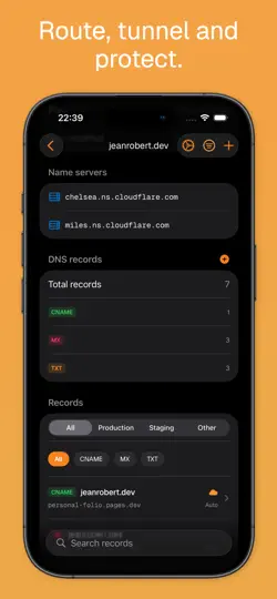 Captura de pantalla de Clouder For Cloudflare en iPhone 4