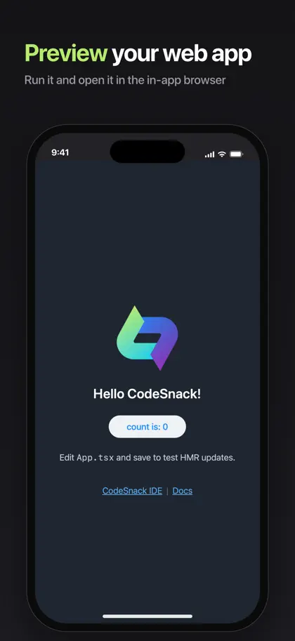 Screenshot 6 di 6 di CodeSnack IDE: AI Coding Agent