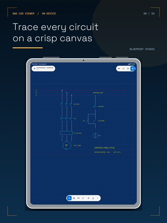 DWG CAD Viewer: DXF, STL iPad screenshot