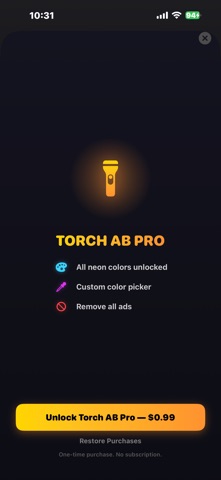 Torch AB Strobe and Texts iPhone screenshot