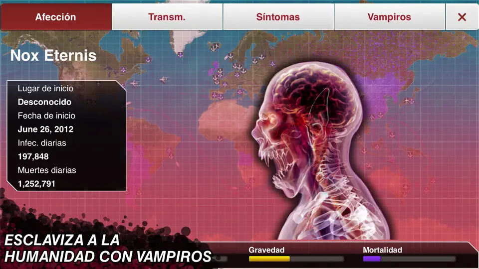 Captura de pantalla de Plague Inc. en iPhone 5